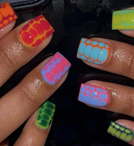 Ultra Short Blooming Croc Press On Nails